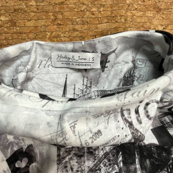 Haley & June Newspaper Print Bodycon Midi Dress Small Y2K Streetwear Clubwear - Picture 9 of 10